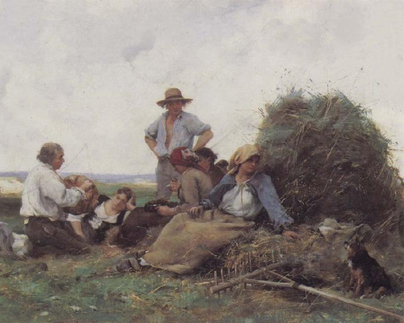 Julien  Dupre Harvesters At Rest